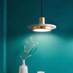 Modern Hanging Lamp with Marble Style Detail