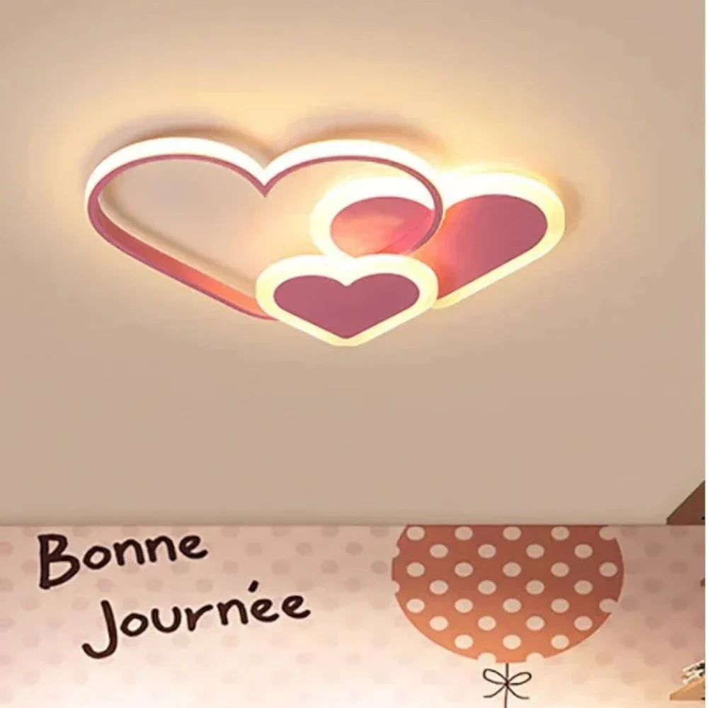 Modern LED Ceiling Lamp in the Shape of Hearts for Children's Room
