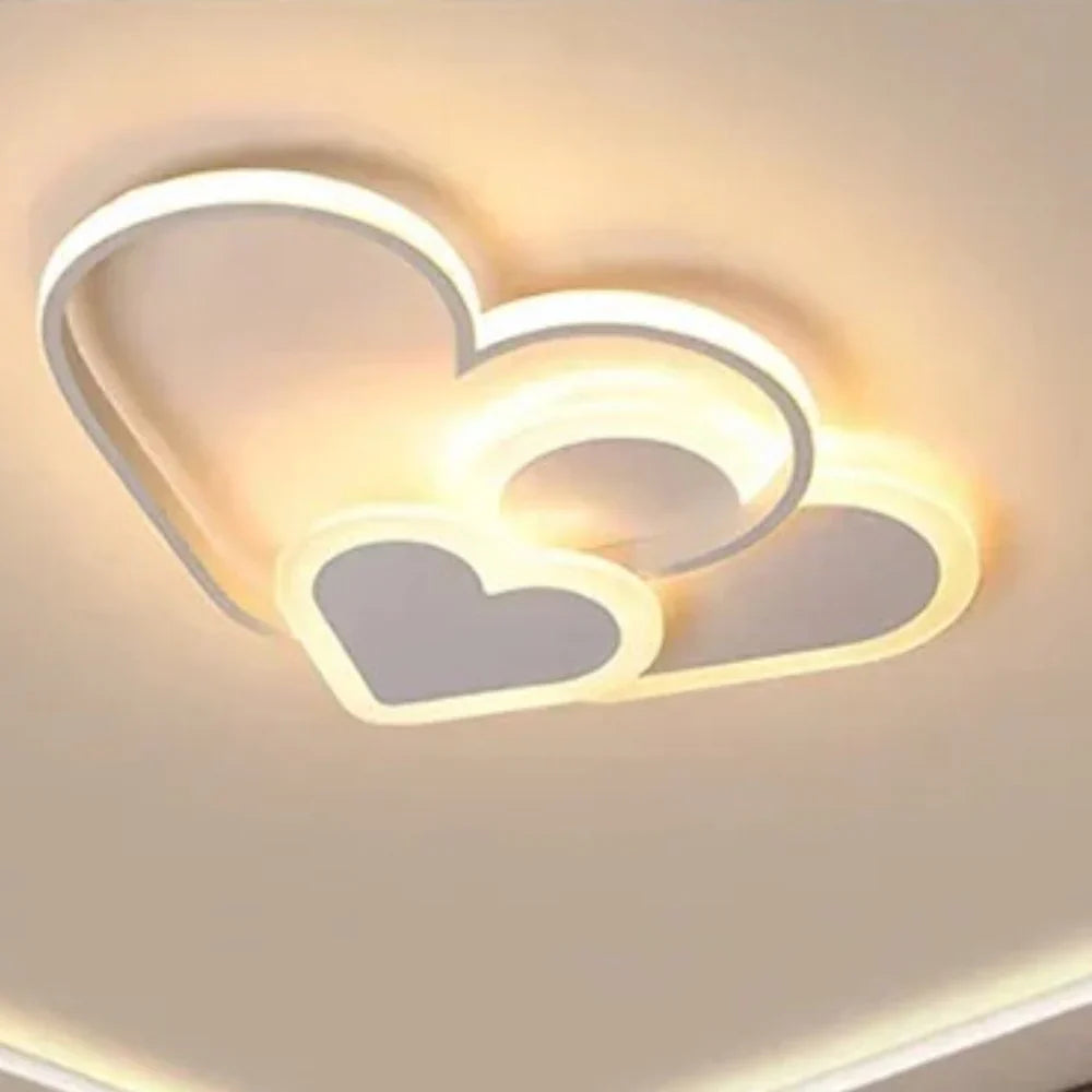 Modern LED Ceiling Lamp in the Shape of Hearts for Children's Room