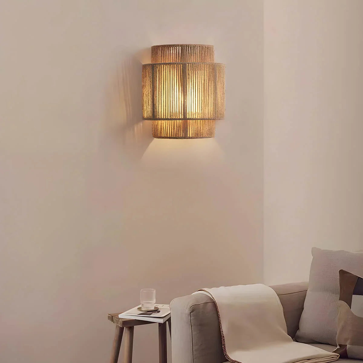 Hikari Boho Wall Sconce Made of Natural Rope