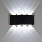 Ray Modern Outdoor Wall Light Rectangle LED White Metal Terrace