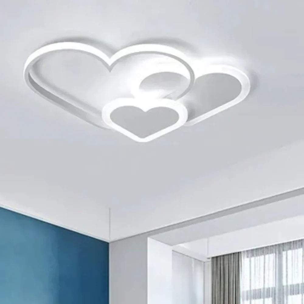 Modern LED Ceiling Lamp in the Shape of Hearts for Children's Room