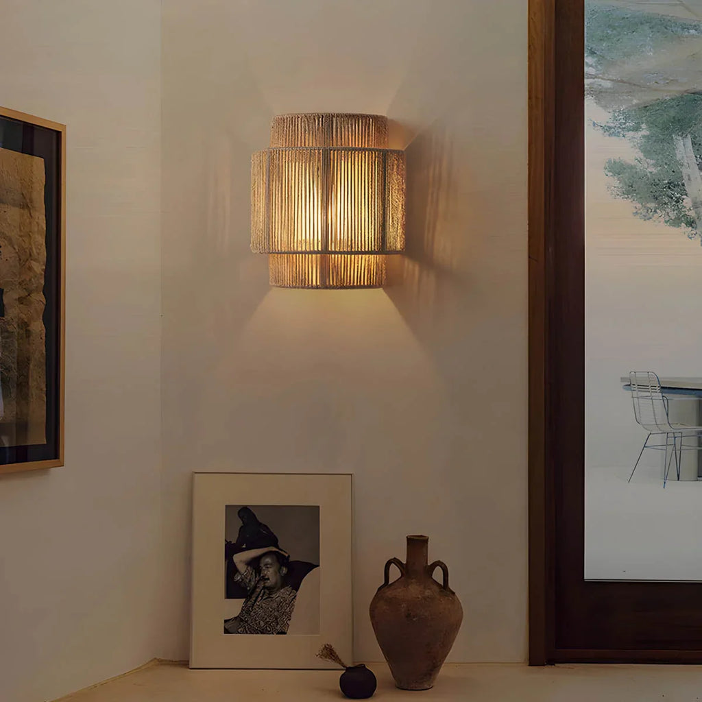 Hikari Boho Wall Sconce Made of Natural Rope
