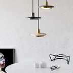 Modern Hanging Lamp with Marble Style Detail