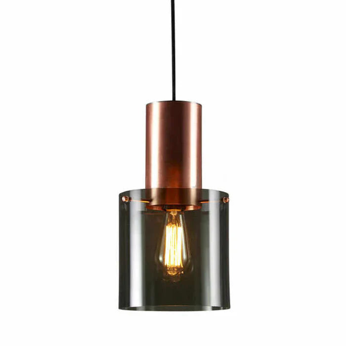 Modern Pendant Lamp with Glass Shade and Metal Accent – Industrial Elegance