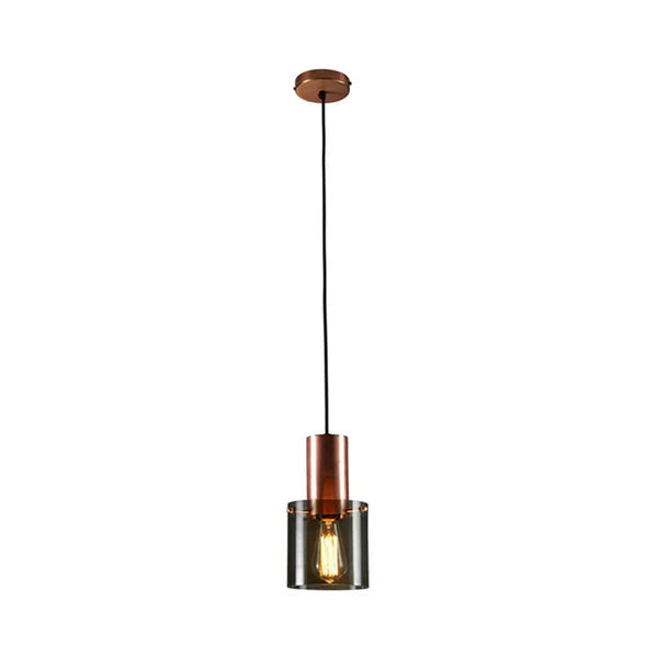 Modern Pendant Lamp with Glass Shade and Metal Accent – Industrial Elegance