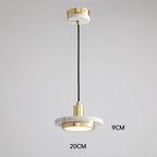 Modern Hanging Lamp with Marble Style Detail