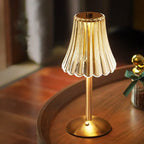 Elegant LED Table Lamp with Crystal Shade and Gold Finish – Touch Activated