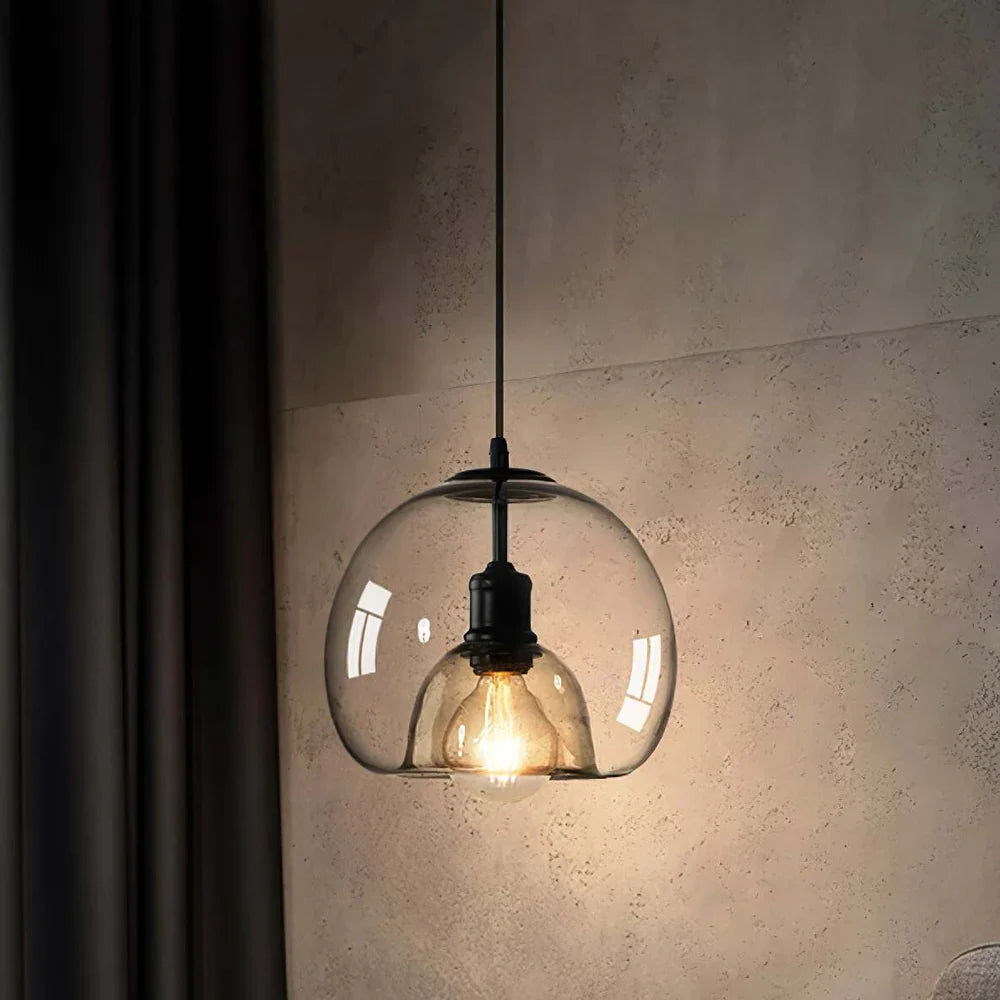 Glass Pendant Lamp – Double Shade in Industrial Style