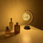 LED Table Lamp with Sphere and Crescent Moon