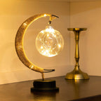 LED Table Lamp with Sphere and Crescent Moon