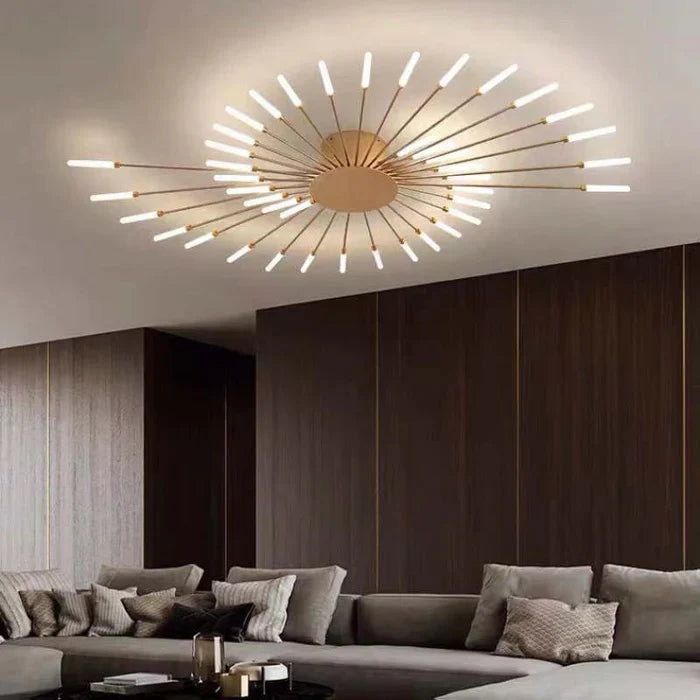 Modern LED Ceiling Chandelier - Minimalist Design Inspired by Sun Rays