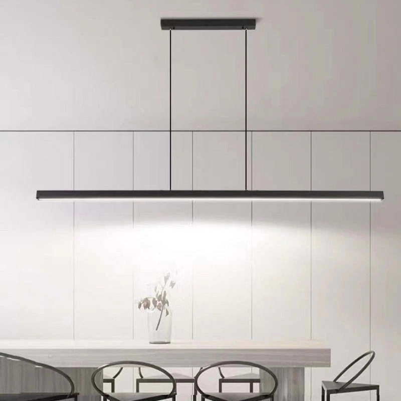 Arisha Modern LED Pendant Light Linear Black/Brown Dining Room Metal