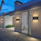 Ray Modern Outdoor Wall Light Rectangle LED White Metal Terrace