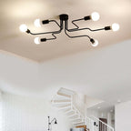 Arisha Vintage Modern Minimalist Industrial Metal Black Ceiling Lamp