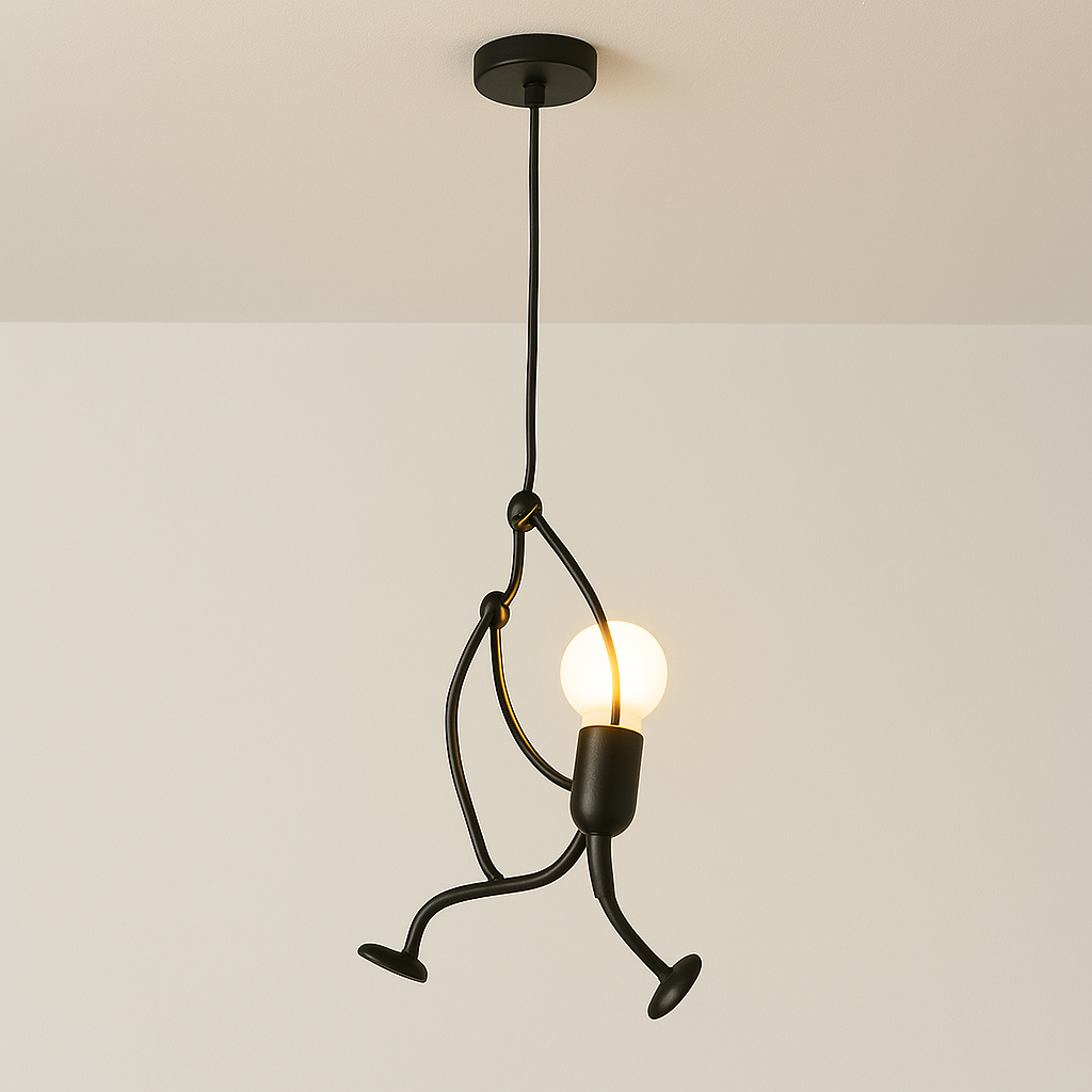 Hanging Lamp with a Climbing Figure Motif