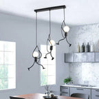 Hanging Lamp with a Climbing Figure Motif