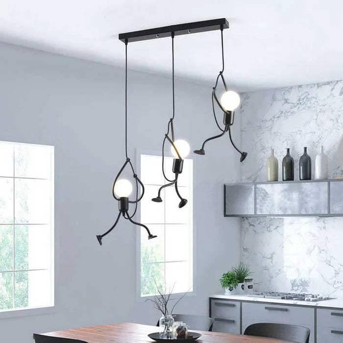 Hanging Lamp with a Climbing Figure Motif