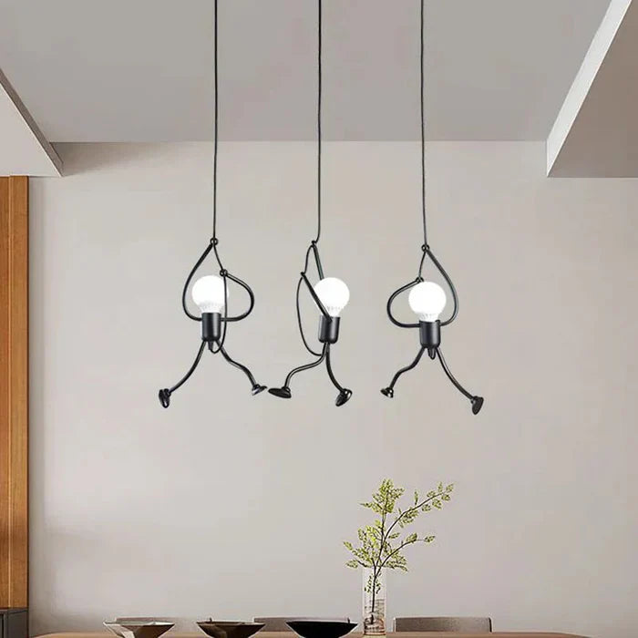 Hanging Lamp with a Climbing Figure Motif