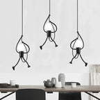Hanging Lamp with a Climbing Figure Motif