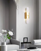 Modern Marble Wall Sconce with Gold Details – Luxury Lighting