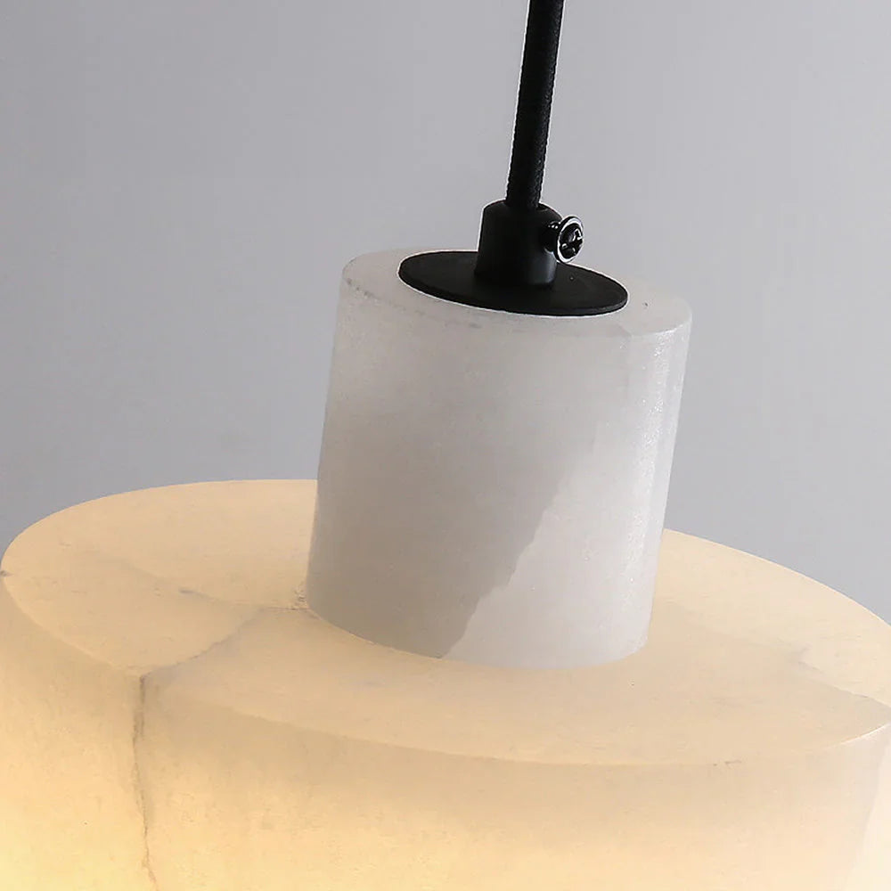 Hanging Lamp with Marble Shade – Minimalist Elegance