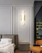 Modern Marble Wall Sconce with Gold Details – Luxury Lighting
