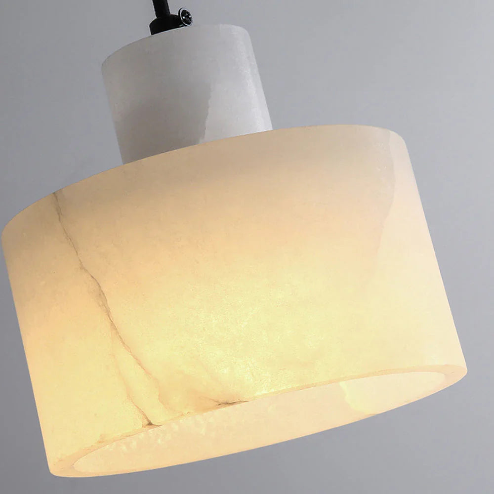 Hanging Lamp with Marble Shade – Minimalist Elegance