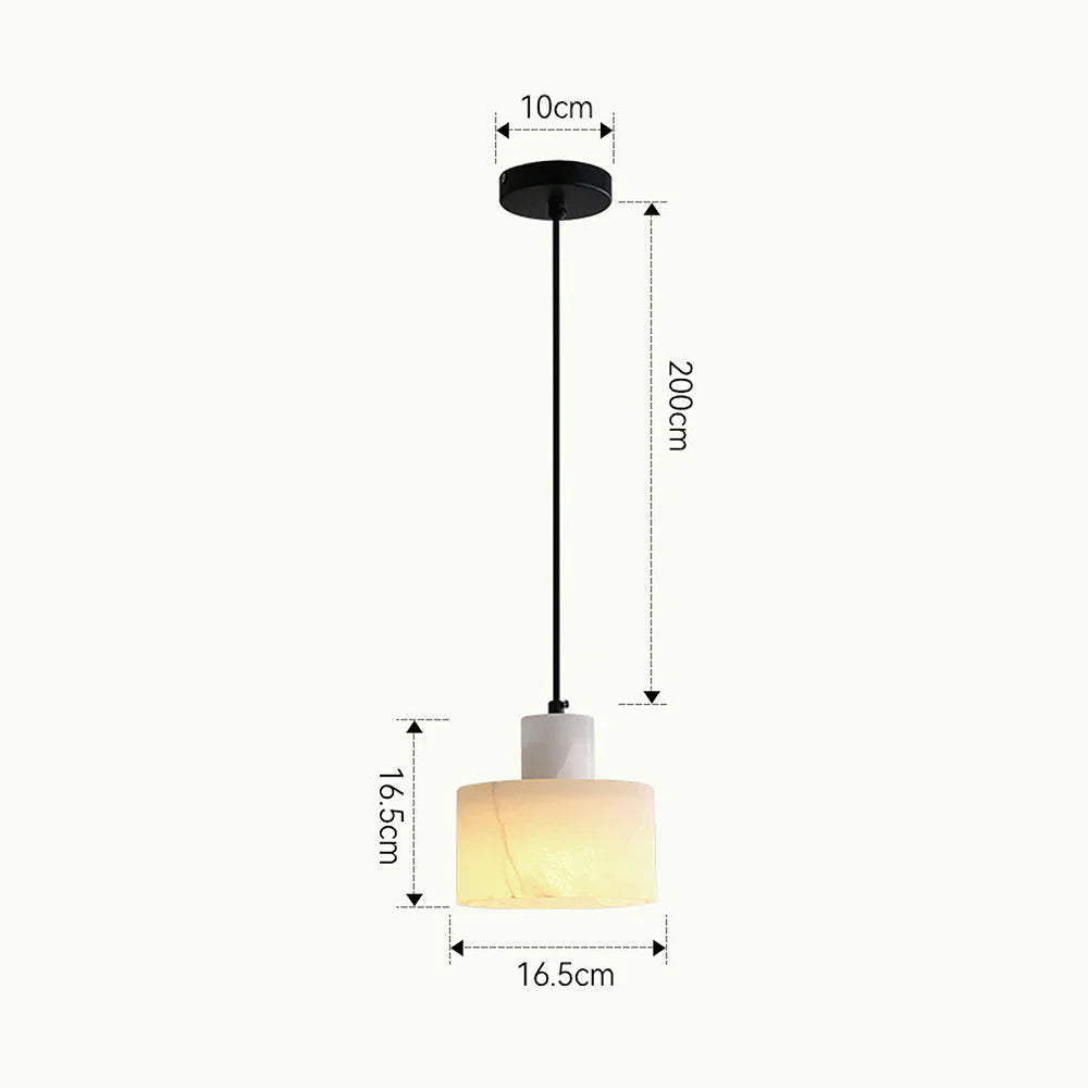 Hanging Lamp with Marble Shade – Minimalist Elegance