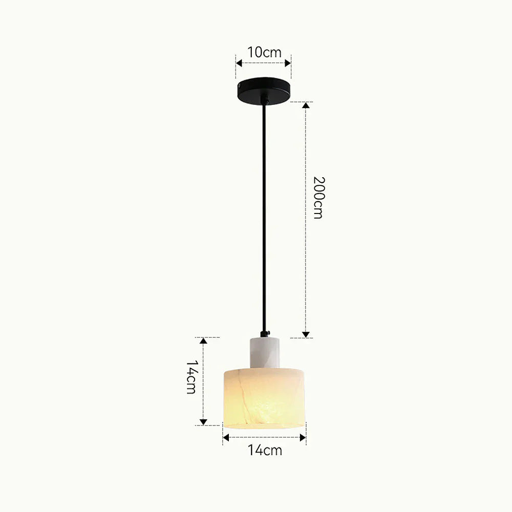 Hanging Lamp with Marble Shade – Minimalist Elegance
