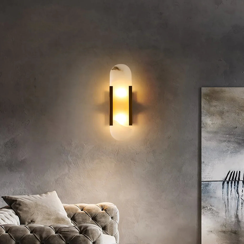Modern Marble Wall Sconce with Gold Details – Luxury Lighting