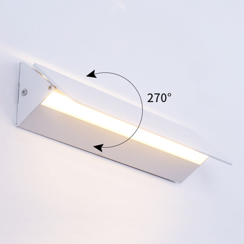 Modern Rectangular Wall Sconce, Metal, White, Garden