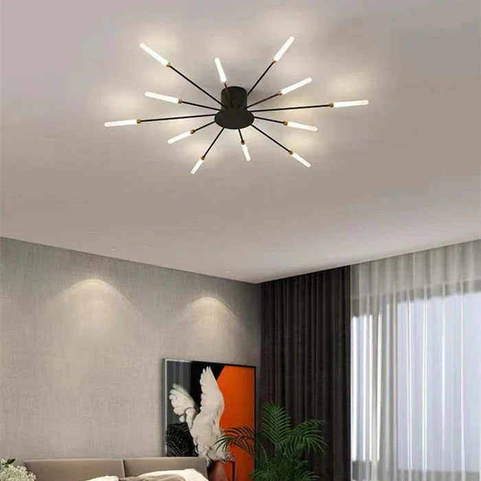 Modern LED Ceiling Chandelier - Minimalist Design Inspired by Sun Rays