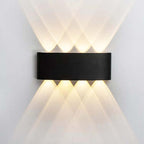 Ray Modern Outdoor Wall Light Rectangle LED White Metal Terrace