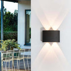 Ray Modern Outdoor Wall Light Rectangle LED White Metal Terrace