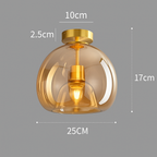 Nordic Glass Globe Semi-Flush Ceiling Light | 1-Light