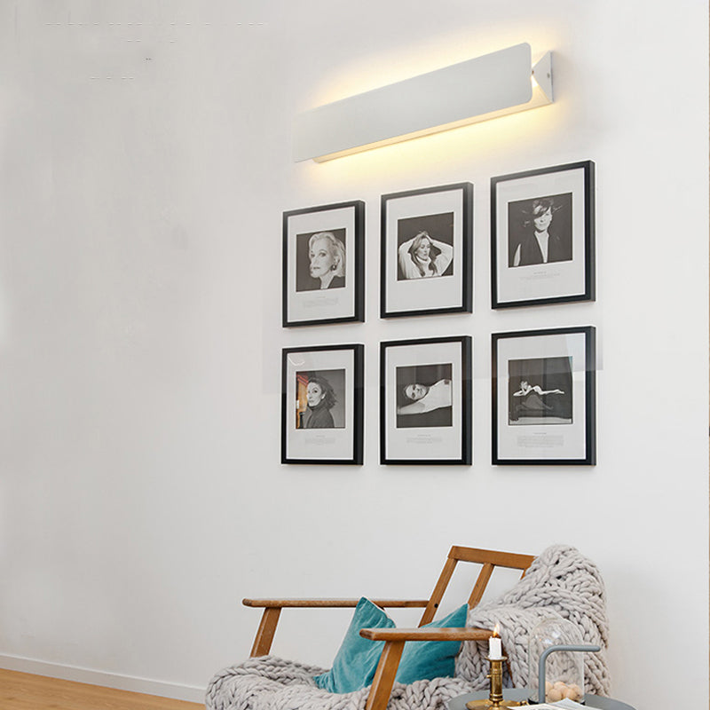 Modern Rectangular Wall Sconce, Metal, White, Garden