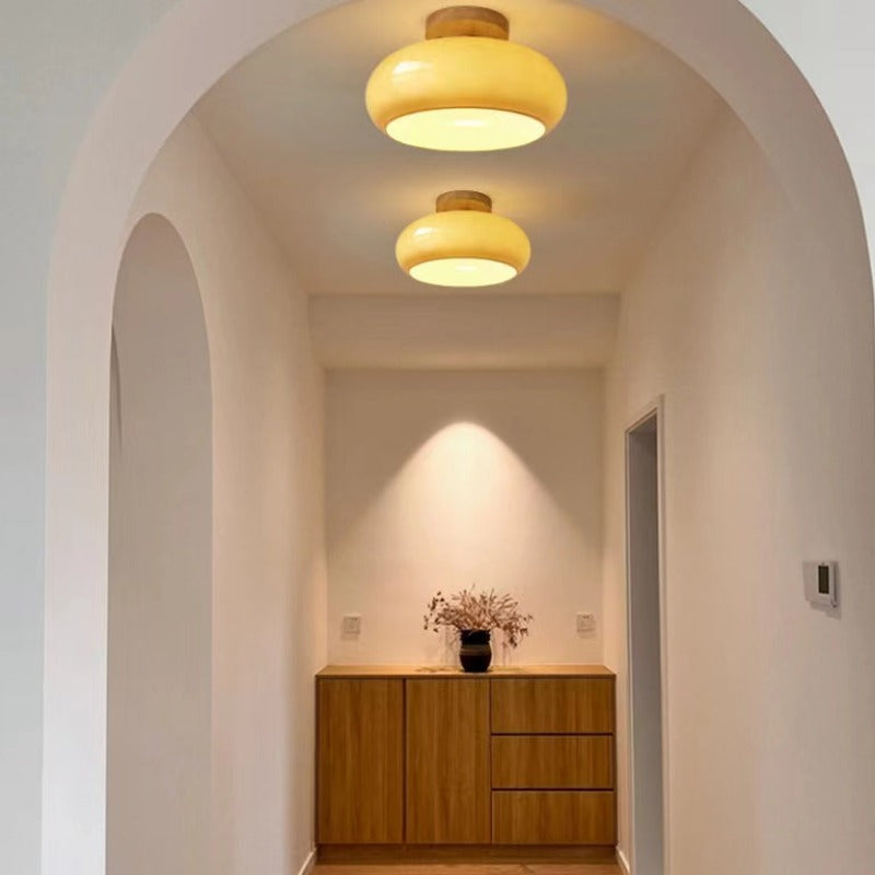 Charlotte Surface-Mounted Ceiling Light Made of Wood