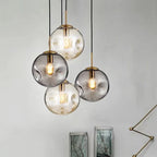 Designer Hanging Lamp with Spherical Glass Shade