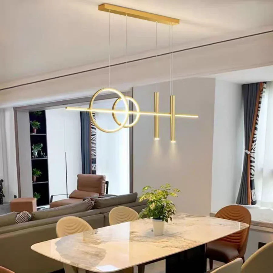 Modern LED Pendant Light – geometric design, ceiling lighting for living room and dining room