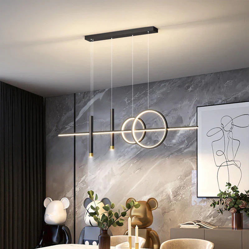 Modern LED Pendant Light – geometric design, ceiling lighting for living room and dining room