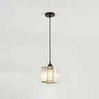 Vina Modern Cluster Cylinder Glass Pendant Light, Black/Gold