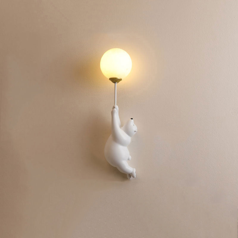 Bear Balloon Wall Sconce Modern Animal Bear Balloon. White/Blue/Pink. Living Room