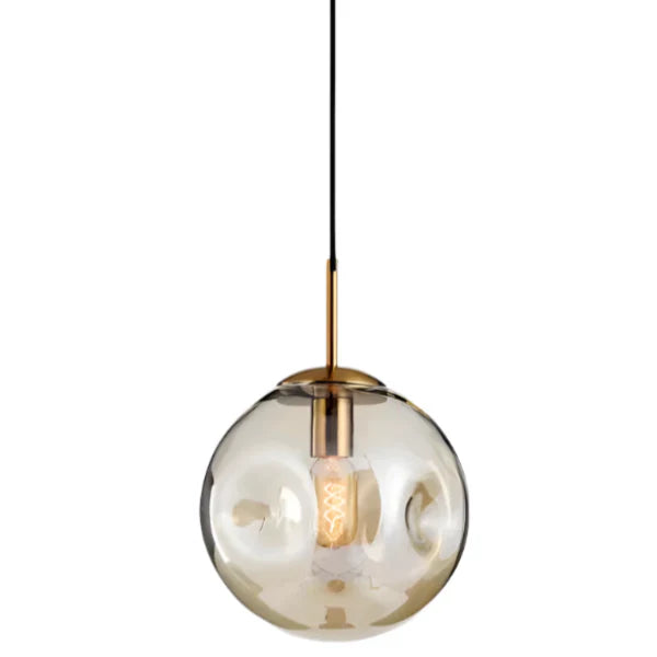 Designer Hanging Lamp with Spherical Glass Shade