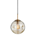 Designer Hanging Lamp with Spherical Glass Shade