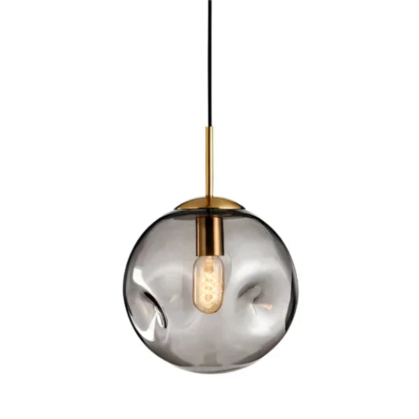 Designer Hanging Lamp with Spherical Glass Shade