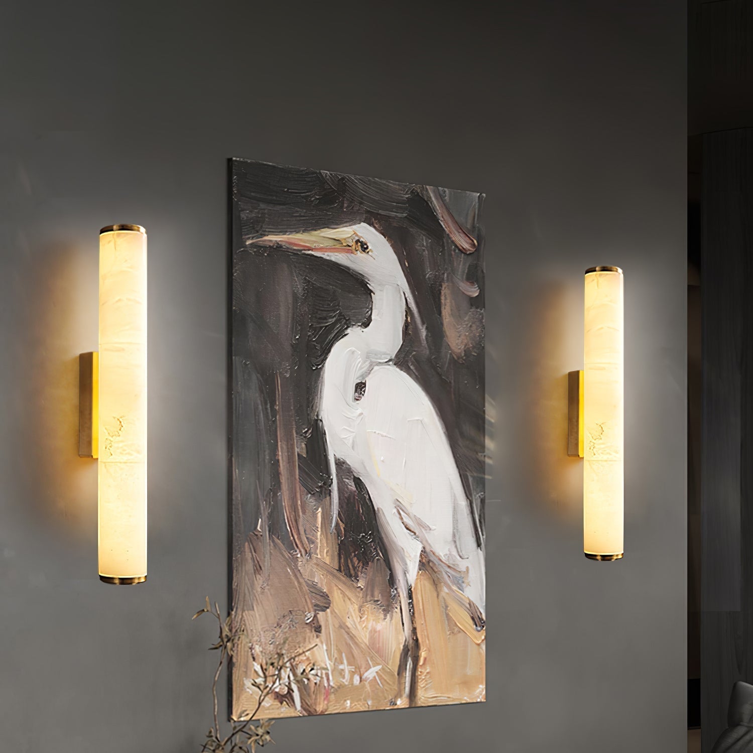 Modern Minimalist Spanish Marble Copper Wall Sconce LED 1-Light