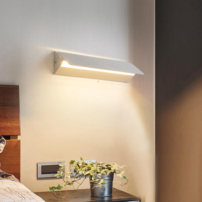 Modern Rectangular Wall Sconce, Metal, White, Garden