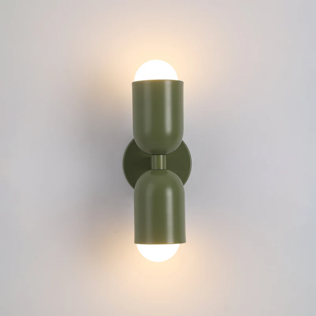 Modern Metal Cylinder LED Wall Sconce 2-Light