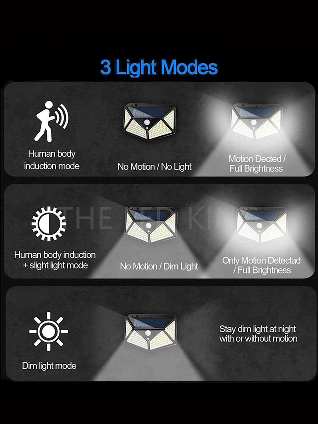 MULTIFUNCTIONAL SOLAR LAMP - WATERPROOF LED GARDEN LIGHT WITH MOTION SENSOR
